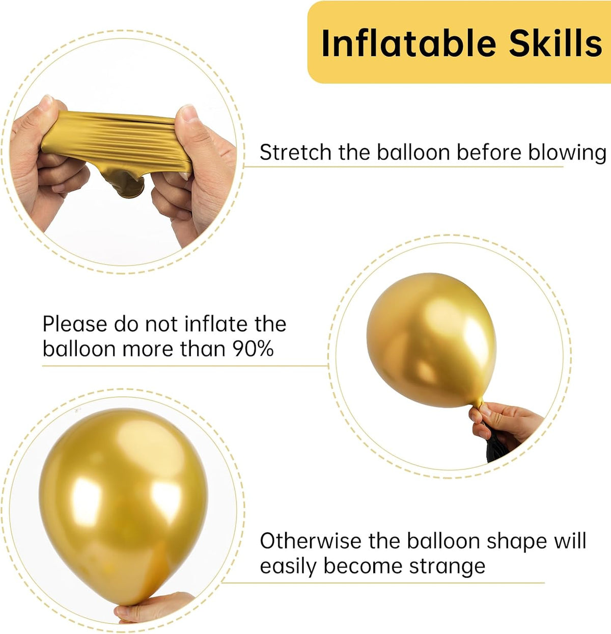 RUBFAC Gold Balloons Different Sizes Chrome Gold Balloon Arch Kit - Gold - image 3