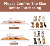 Ceramic Dog Bowls, 3.5 Cups Dog Food and Water Bowl Set for Medium Dogs with Wooden Stand - 4 .0 Cups - image 2