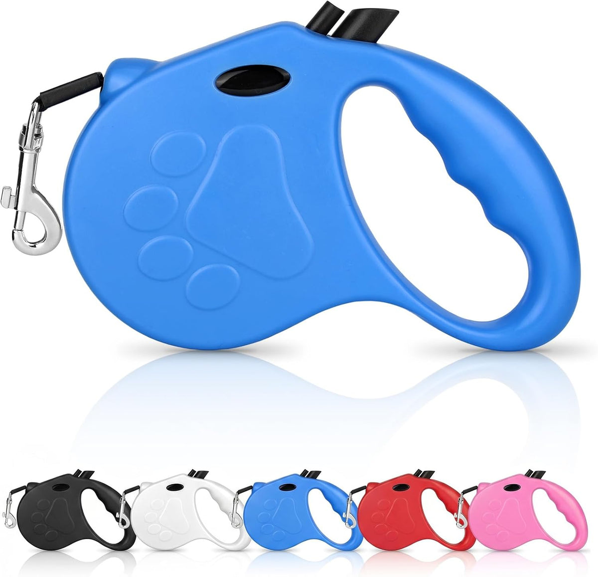 Retractable Dog Leash, Non-Slip Handle - Blue