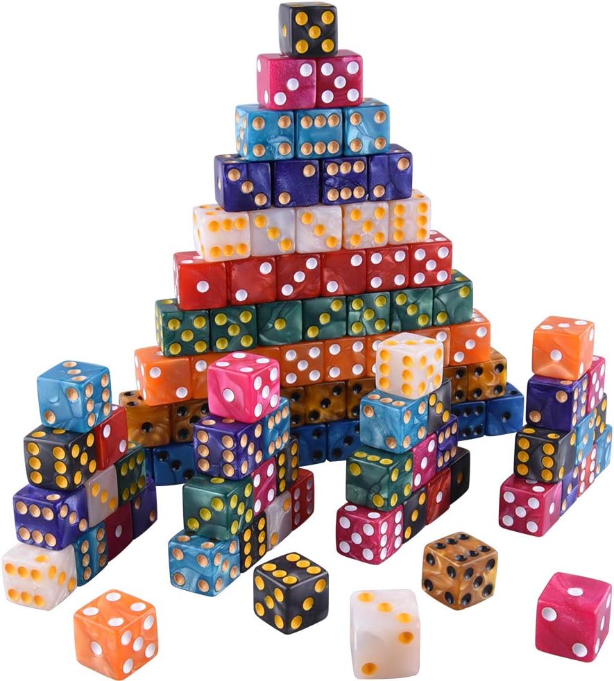 AUSTOR 100 Pcs 6 Sided Game Dice Set - 100 Pieces Square C - image 4