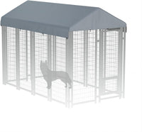 Outdoor Dog Kennel Cover 10' x 10' Replaceable Top Cover - Gray / 8' x 4'