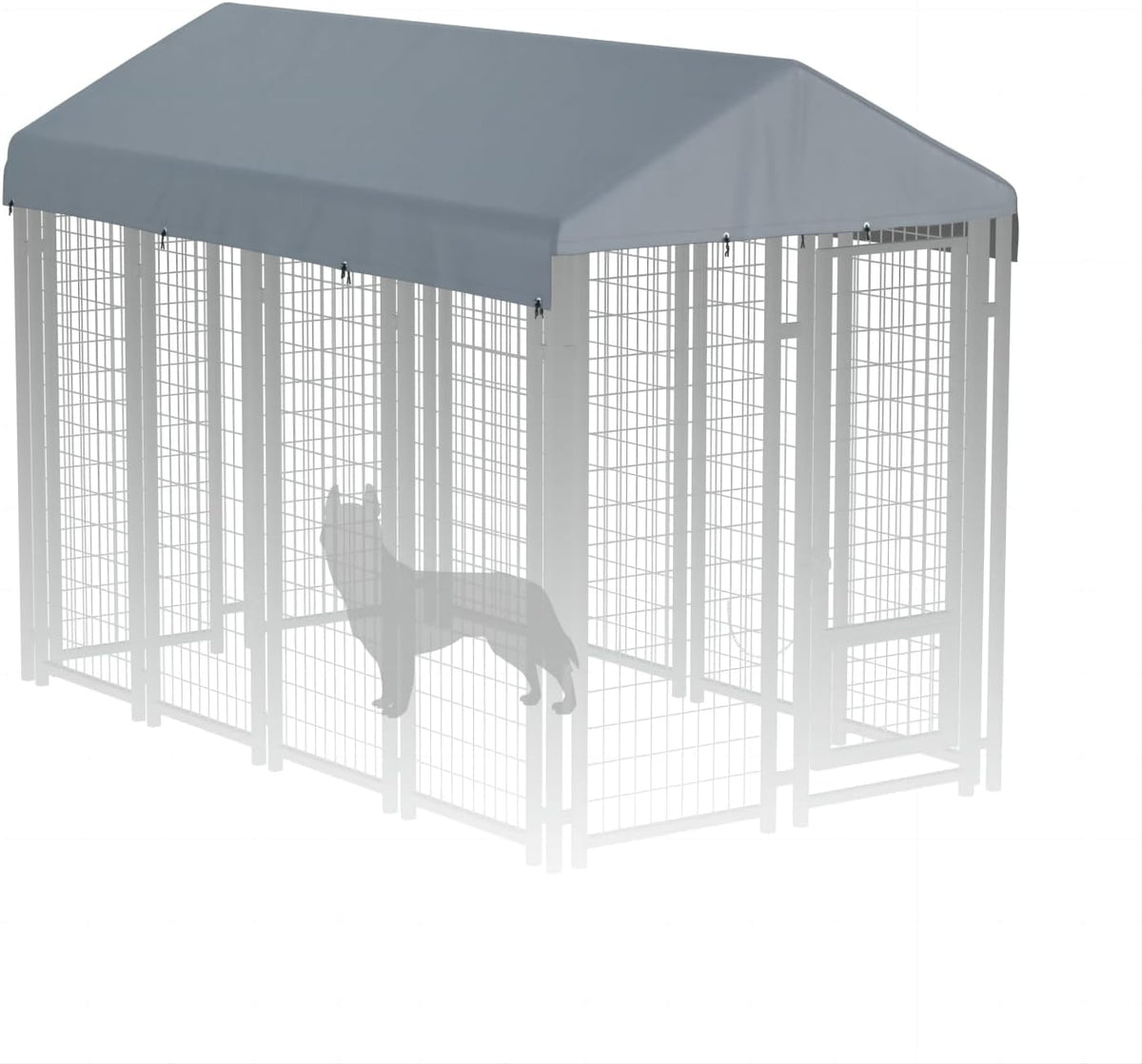 Outdoor Dog Kennel Cover 10' x 10' Replaceable Top Cover - Gray / 8' x 4'