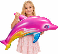Zugar Land 2-Pack 36-Inch Pink Rainbow Dolphin Inflatable Beach Pool - image 2
