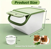 PINVNBY Chinchilla Dust Bath Hamster Litter Box Gerbil Dust Bath - green - image 2