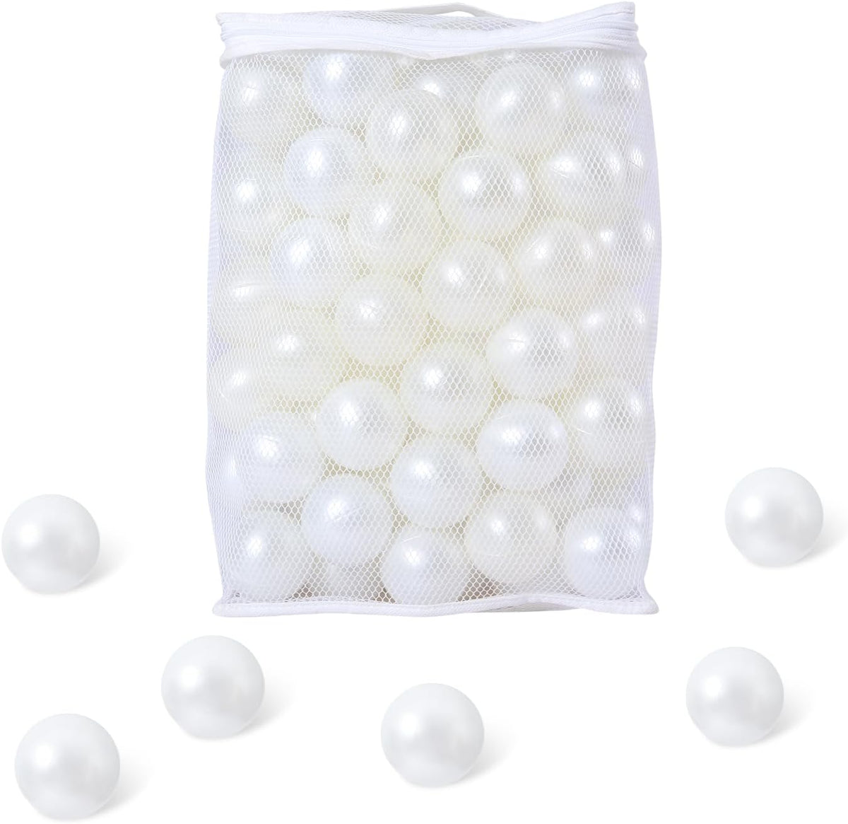 Ball Pit Balls for Kids, Plastic Refill 2.2 Inch Balls - Pearl White