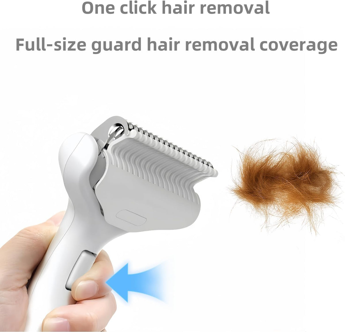 Undercoat Rake for Dogs & Cats, Self‑Clean Deshedding Brush - White - image 2