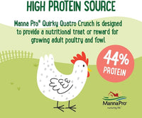 Manna Pro Farmhouse Favorites Quirky Quatro Crunch – 100% Natural Protein Treat for Mixed Flocks – Blend of Black Solider Fly Larvae, Mealworms, Beetles & Shrimp – 2lb