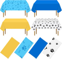 NOVWANG kids party tablecloth 4-pack in red, yellow, cloud and cow print