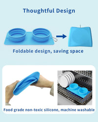Collapsible Portable 2-in-1 Dog Bowl - Blue - image 4