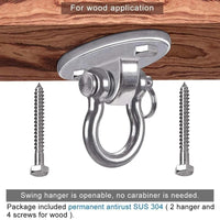 2Pack Heavy Duty Swing Hanger 180° Ceiling Swing Mount 2000 LBS - Silver Swing Hanger (2pack) - image 3