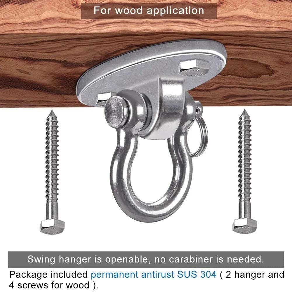 2Pack Heavy Duty Swing Hanger 180° Ceiling Swing Mount 2000 LBS - Silver Swing Hanger (2pack) - image 3