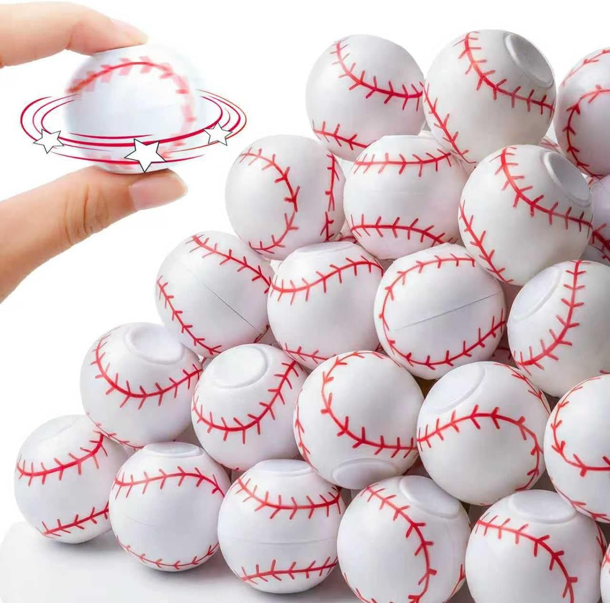32PCS Fidget Spinner Soccer Balls Halloween Party Favors for Kids 4-8 - Baseball-32pcs