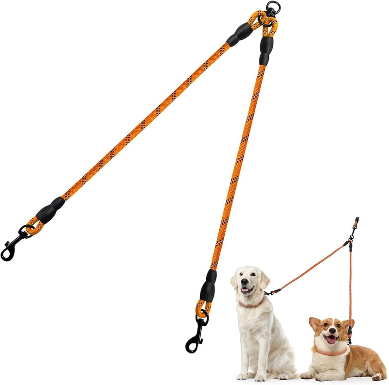 Taglory Double Dog Leash Coupler for Two Dogs - 30 Inch (Pack of 1) / Orange