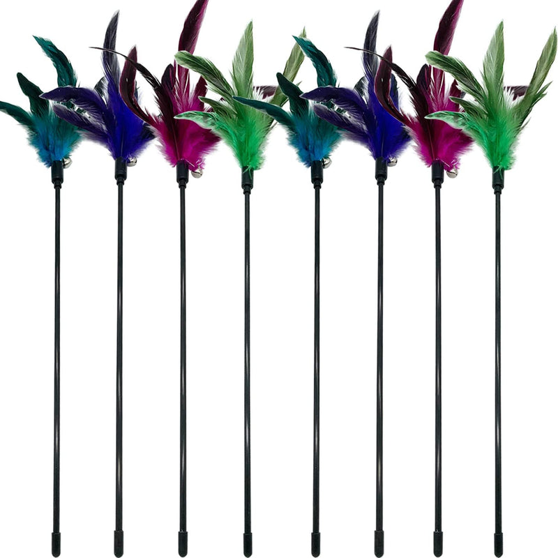 CATENAS 6 PCS Feather Stick Cat Toys - A-8 Pack Cat Wand Toys