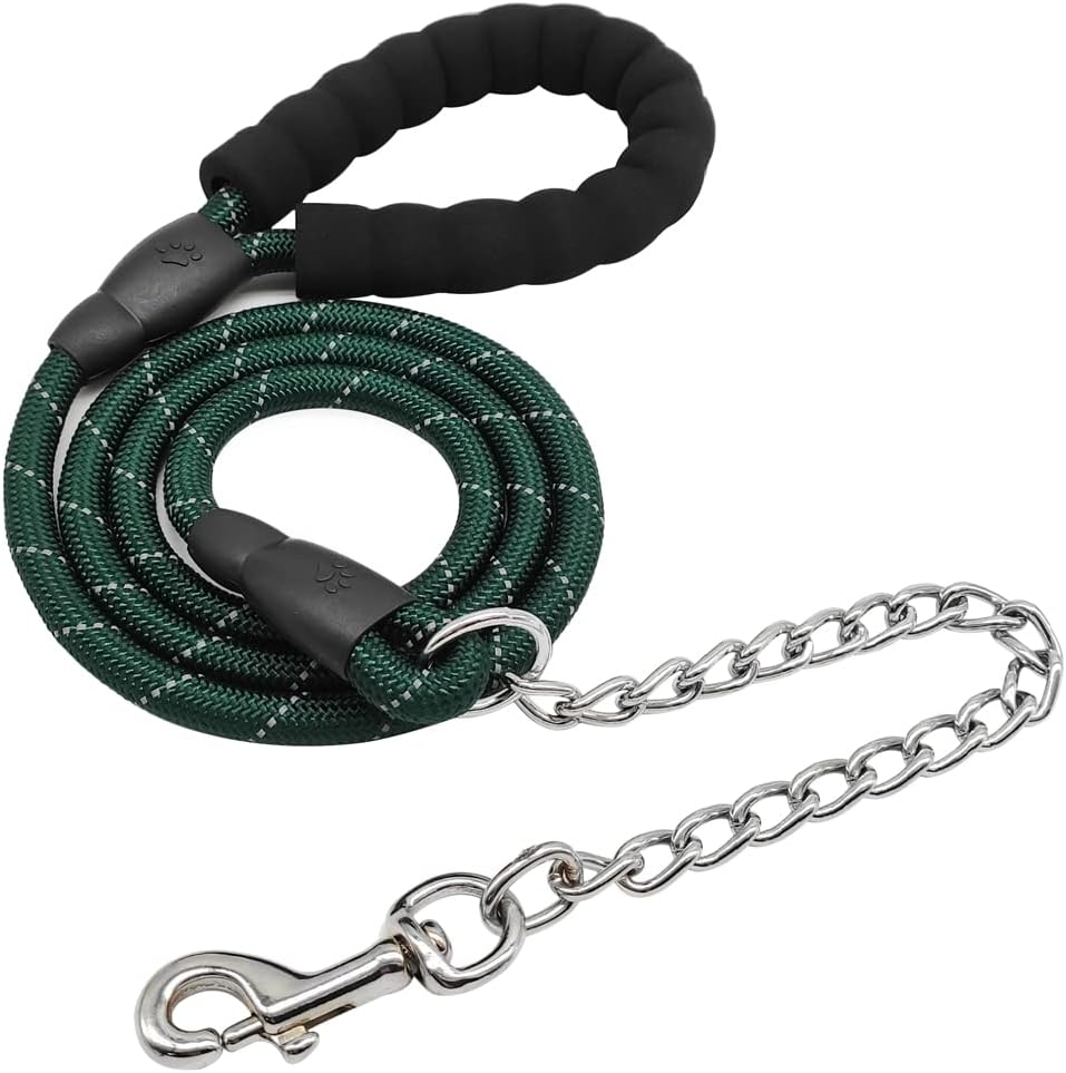 BTINESFUL 6FT Chewproof Dog Leash - dark green