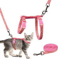 Cat Harness and Leash Set Gold Moons Stars Soft Nylon Escape Proof