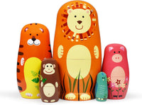 HYCLES Nesting Dolls Russian Matryoshka Wood Stacking Nested Set - ⑤ lion
