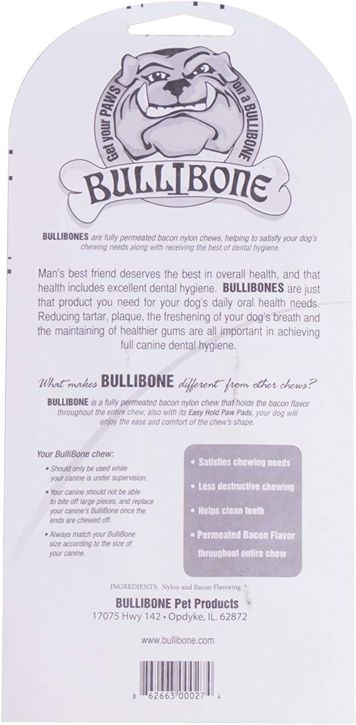 Bullibone Nylon Dog Chew Toy for Aggressive Chewers - Bacon / XL - Single - image 2