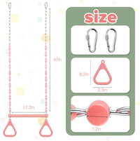 LadyRosian trapeze swing bar with plastic gym rings and two 47 inch hanging chains - view 22