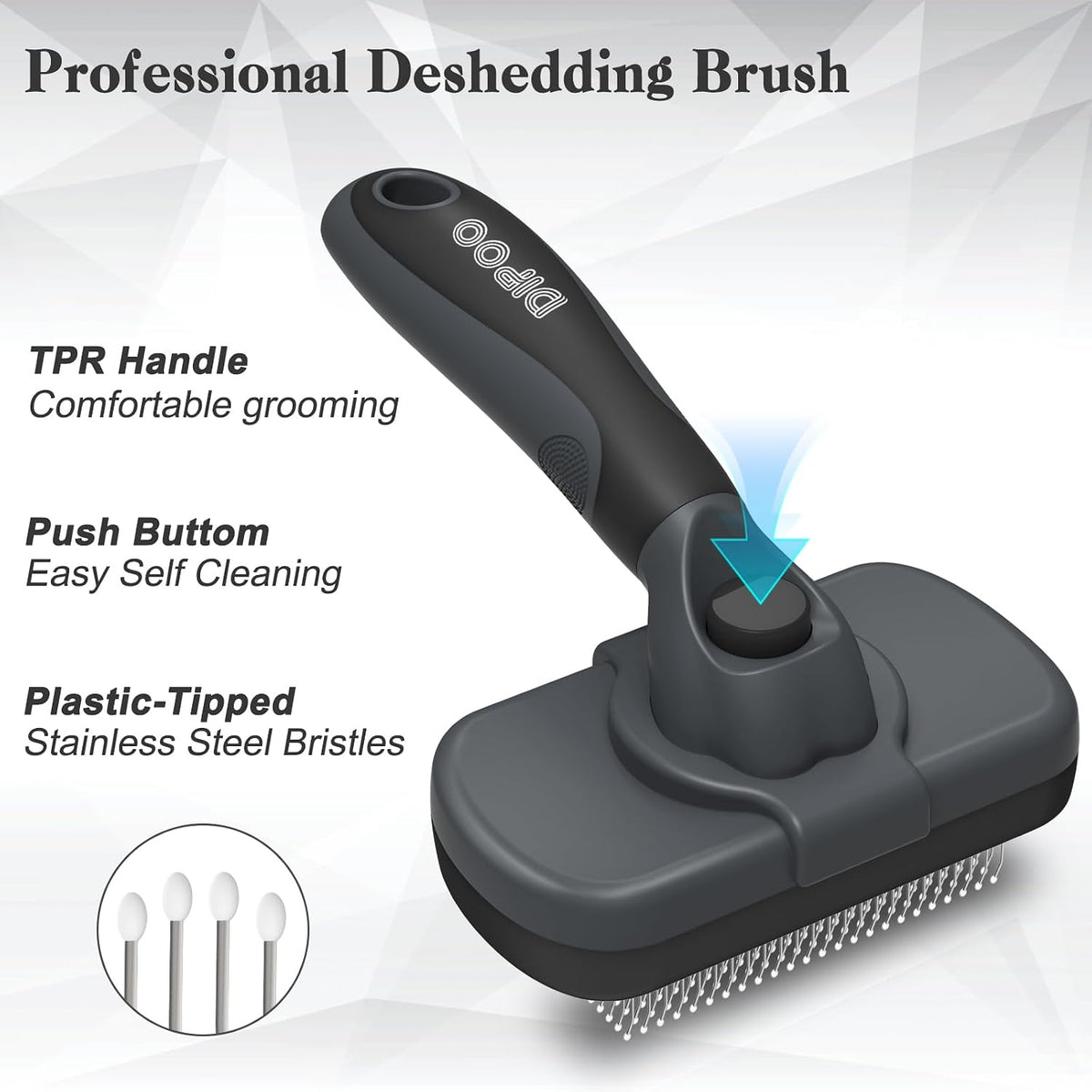 Dipoo Self Cleaning Shedding Brush - Grey - image 2