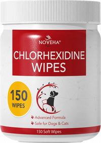 NOVEHA Pet Wipes, Formulated Pet Wipes - 150 Topical Wipes