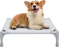 Love&go Elevated Dog Bed with Metal Frame - S - Grey / Small-18.5x18.5x5.5 inch