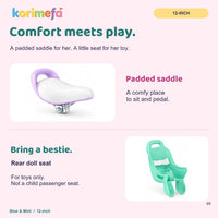 KORIMEFA girls bike with training wheels, basket and streamers in Rose Red - view 9