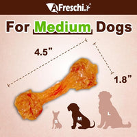 Afreschi Natural Turkey Tendon Bone (M) 20 Units/Box, Dog Treats for Signature Series, All Natural Human Grade Puppy Chew, USA-Sourced Turkey Tendon, Hypoallergenic, Rawhide Alternative