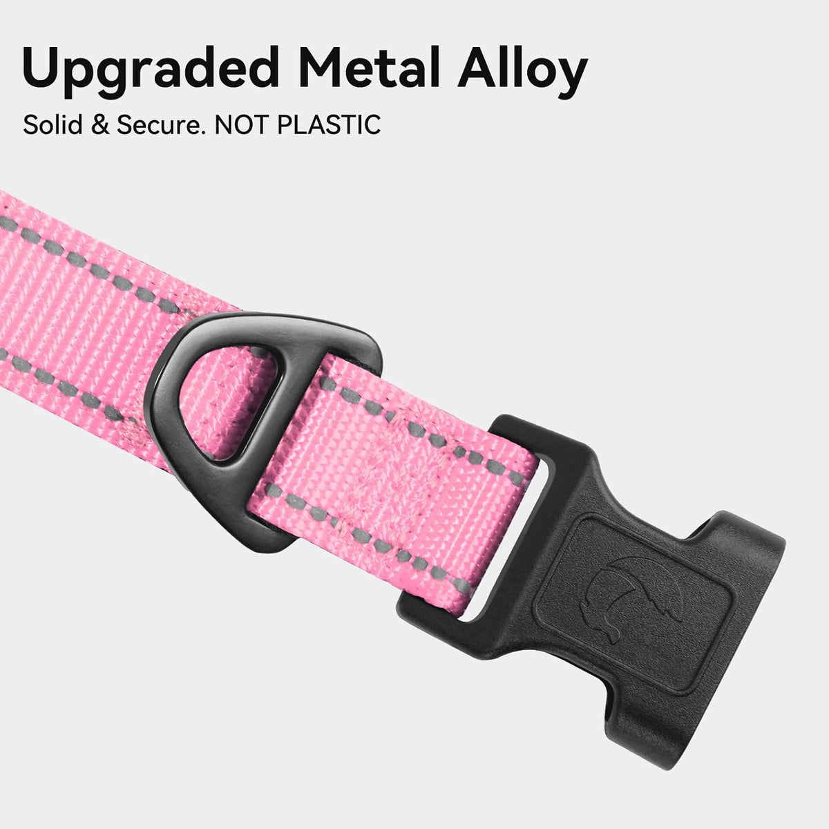 Joytale Reflective Dog Collar, Adjustable Neoprene Padded - X-Large (Pack of 1) / Pink - image 3