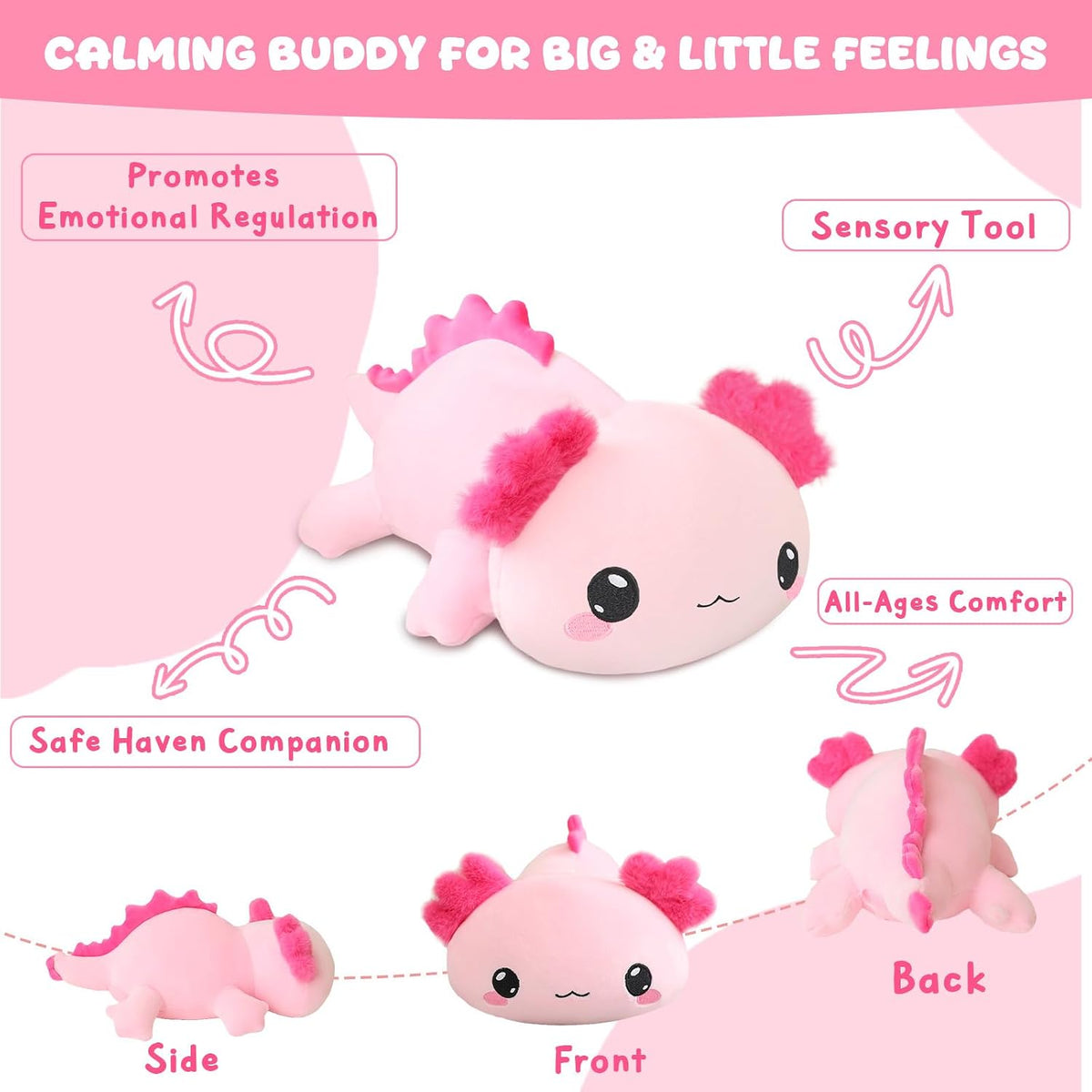 TOYSYM Weighted Stuffed Animals - Axolotl / Large - image 3