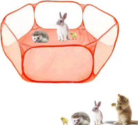 Small Animals Playpen, Portable Pop-up Open Interactive Pet Tent - Orange