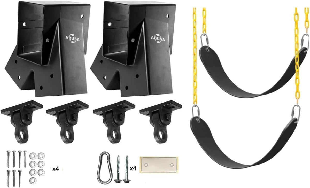 ABUSA heavy duty A-frame swing set brackets with 4 swing hangers and bolts