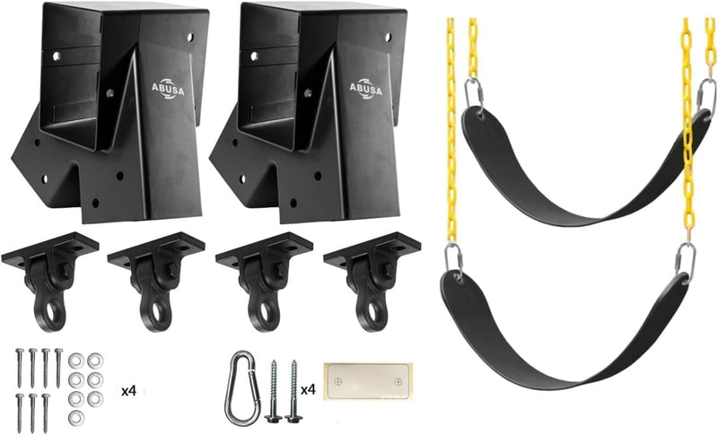 ABUSA heavy duty A-frame swing set brackets with 4 swing hangers and bolts