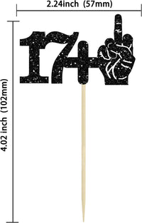 Ephlyn 1Pc 49+1 Black Glitter Cake Topper 50th Birthday Party Cake - 18th-24Pcs / Black - image 2