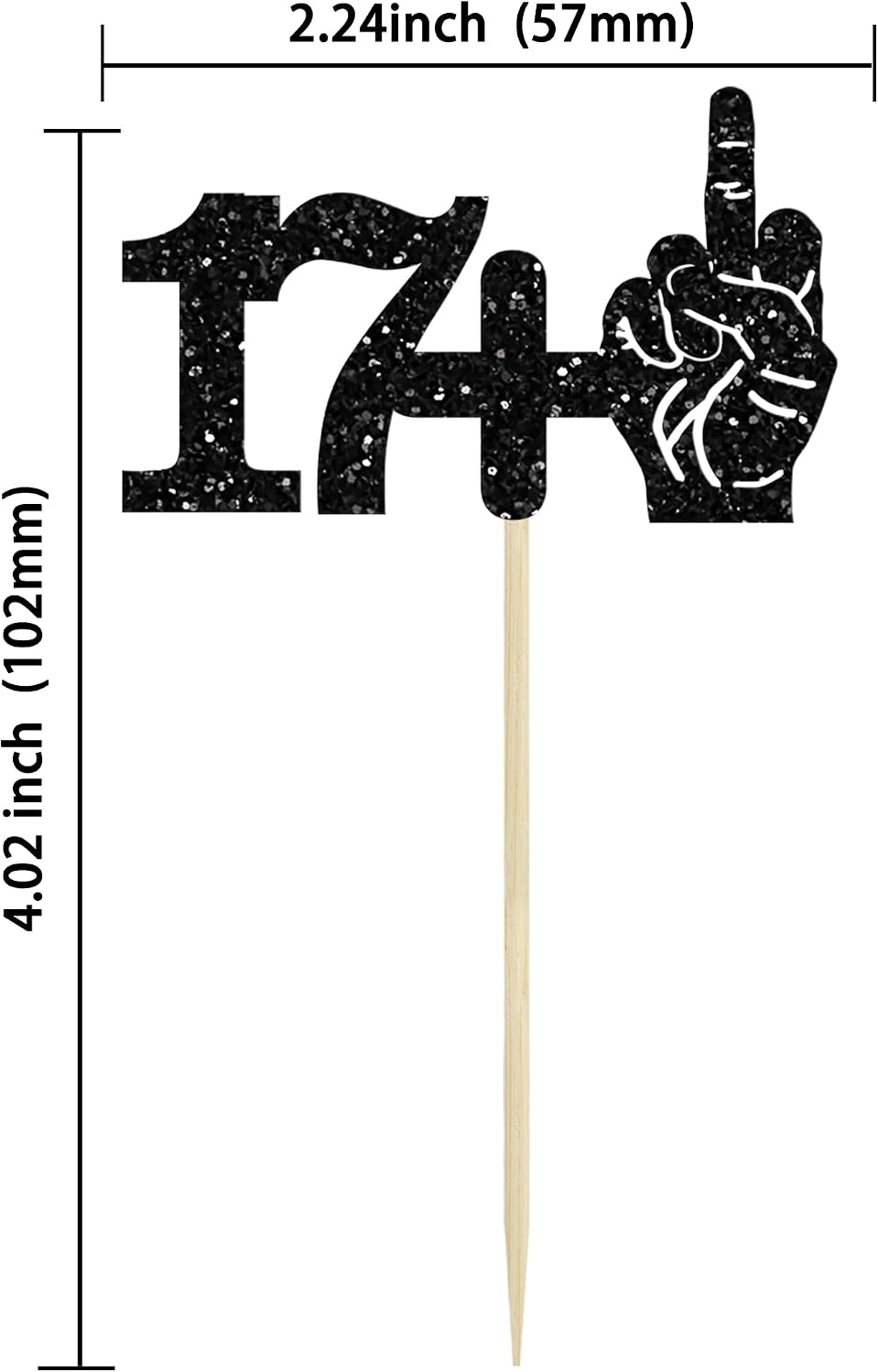Ephlyn 1Pc 49+1 Black Glitter Cake Topper 50th Birthday Party Cake - 18th-24Pcs / Black - image 2
