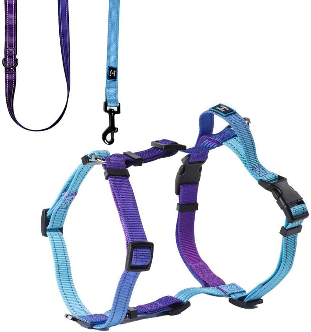 Roses&Poetry Small Dog Harness and Leash Set - Violet / Large