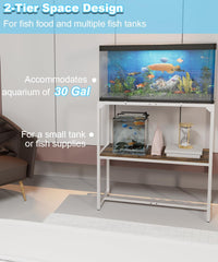 Mondazie 20-30 Gallon Fish Tank Stand, 30" L x 12" W x 32.2" H - 30 Gal White - image 4