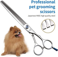 Fenice Professional 7/7.5/8 Pet Grooming Scissors Thinning Cutting Shears for Dog s/Cats Thinning Rate:70-80% (7.0 inch)