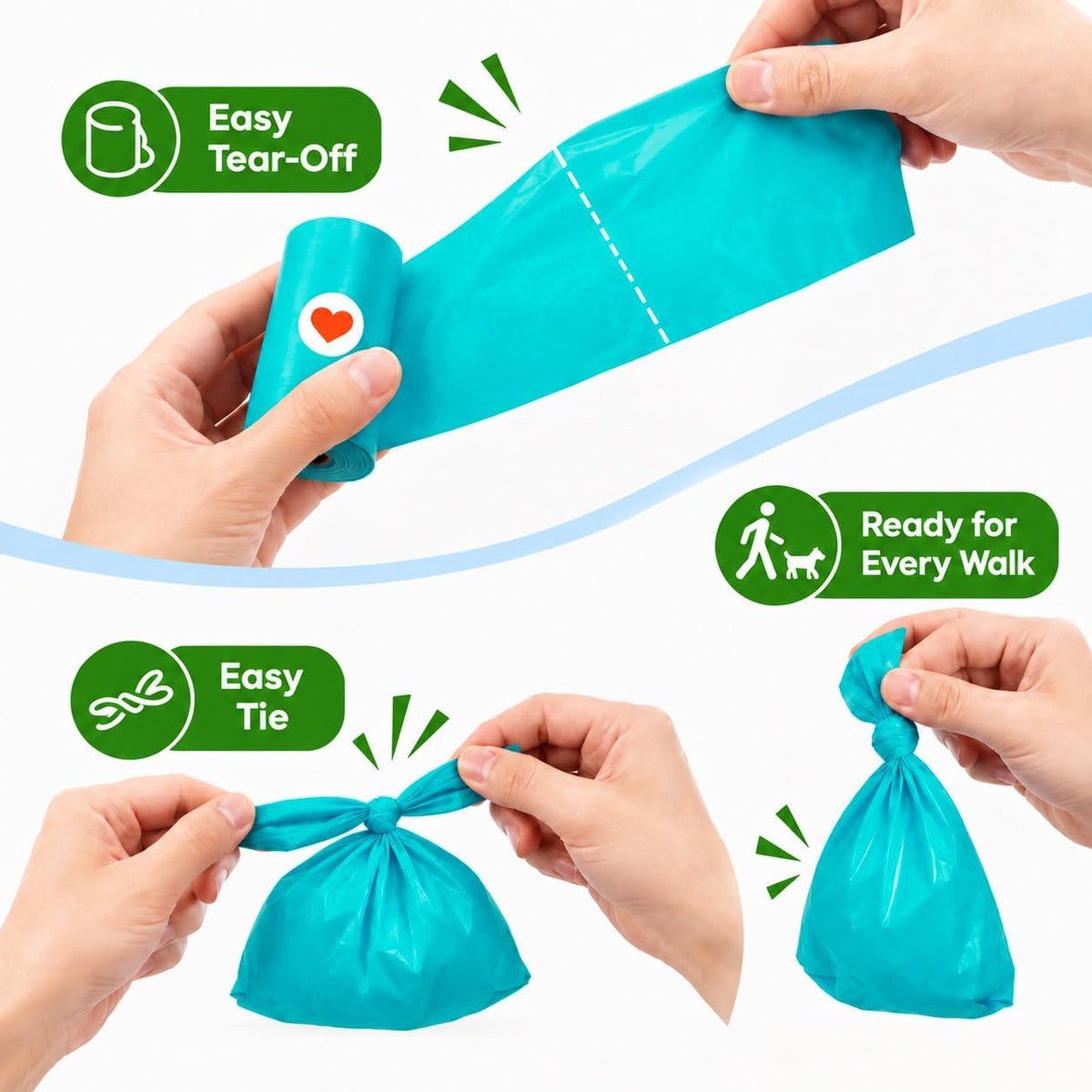 Dog Poop Bag Holder for Leash, Large-Capacity Canvas Pouch - 320 Bags - image 4