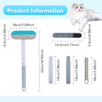 Pet Hair Remover Brush- Pet Hair Removal Glove, 4 in 1- Reusable Hair Remover Brushl with 17inch Long Handle, Electrostatic Gloves Pet hair for Furniture, Couch, Carpet