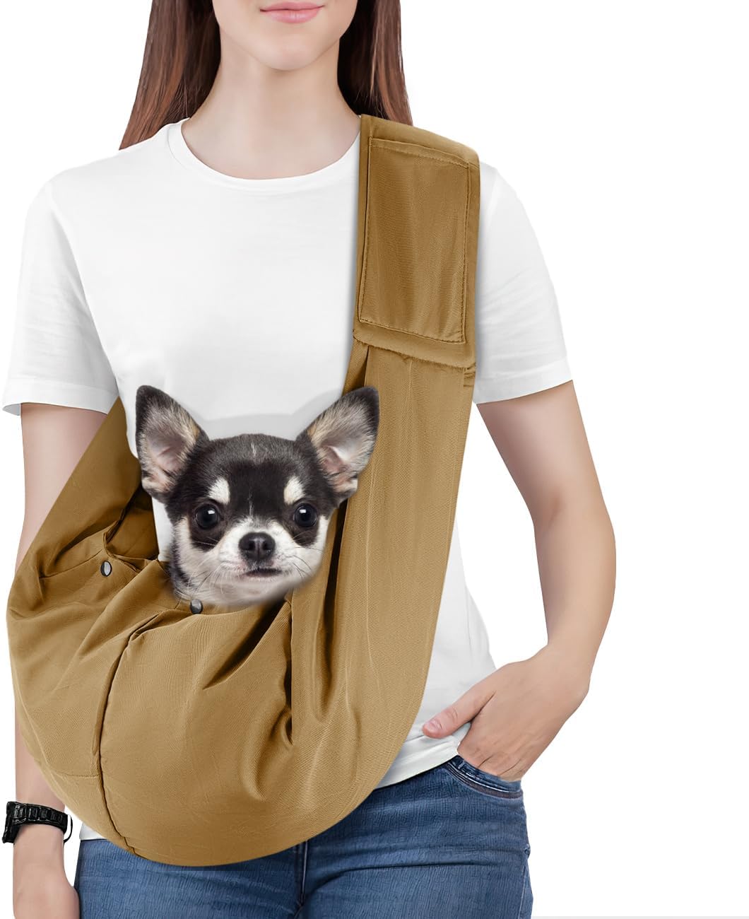 Pawaboo Small Dog Sling Carrier – Essentials for Dogs - Khaki