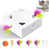 Interactive Cat Toys -Migibox for Indoor Bored Cats - White Normal / Large
