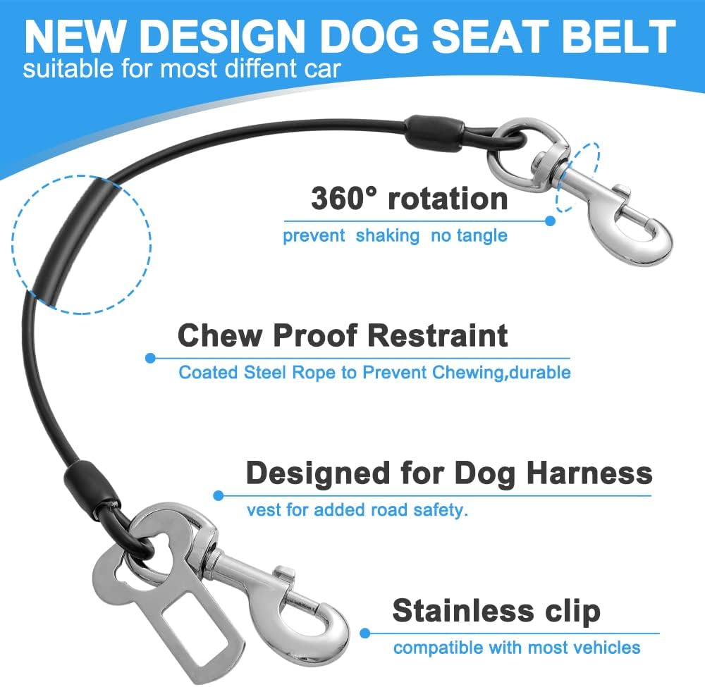 Dog Seat Belt Harness for Car - Black / 32 inch/80 CM - image 2