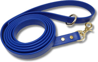 Biothane Leash, Brass, 6 ft x 5/8, Black – Essentials for Dogs - 3/4 / Blue