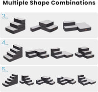 3-Step Adjustable Dog Stairs for Sofa and Couch, Dog Steps for Small Dogs and Cats, Foldable Pet Stairs for Low Bed Climbing, Non-Slip Pet Step Indoor, Grey