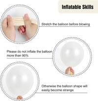 RUBFAC White Balloons Different Sizes 135pcs for Birthday Arch – Fun for Kids & Family - Pearl White - image 3