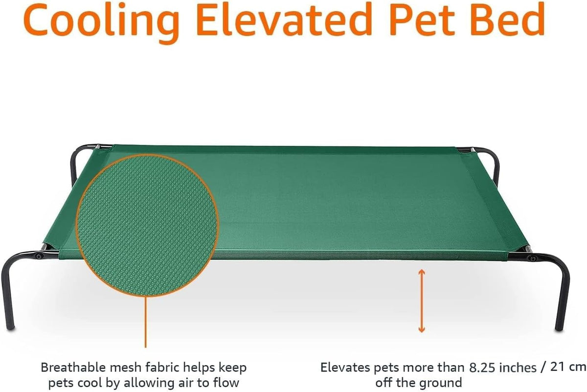 Amazon Basics Cooling Breathable Elevated Dog Bed with Durable Metal - Green / X-Large - image 4