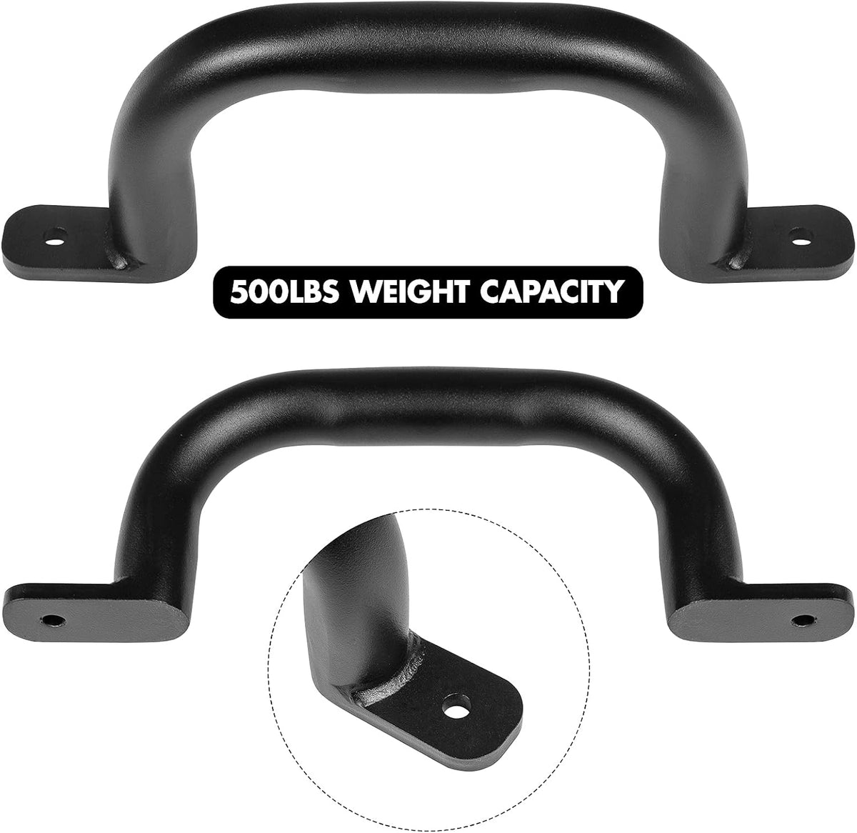 Purife 10 inch matte black metal playground safety handles, 2 pack with screws - view 17