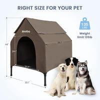 Zooba Large Dog House Outdoor - Brown / Large: 36 inch - image 2