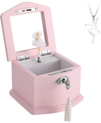Ballerina Musical Jewelry Box with Mirror for girls，Kid's Jewelry - pink-small - image 2